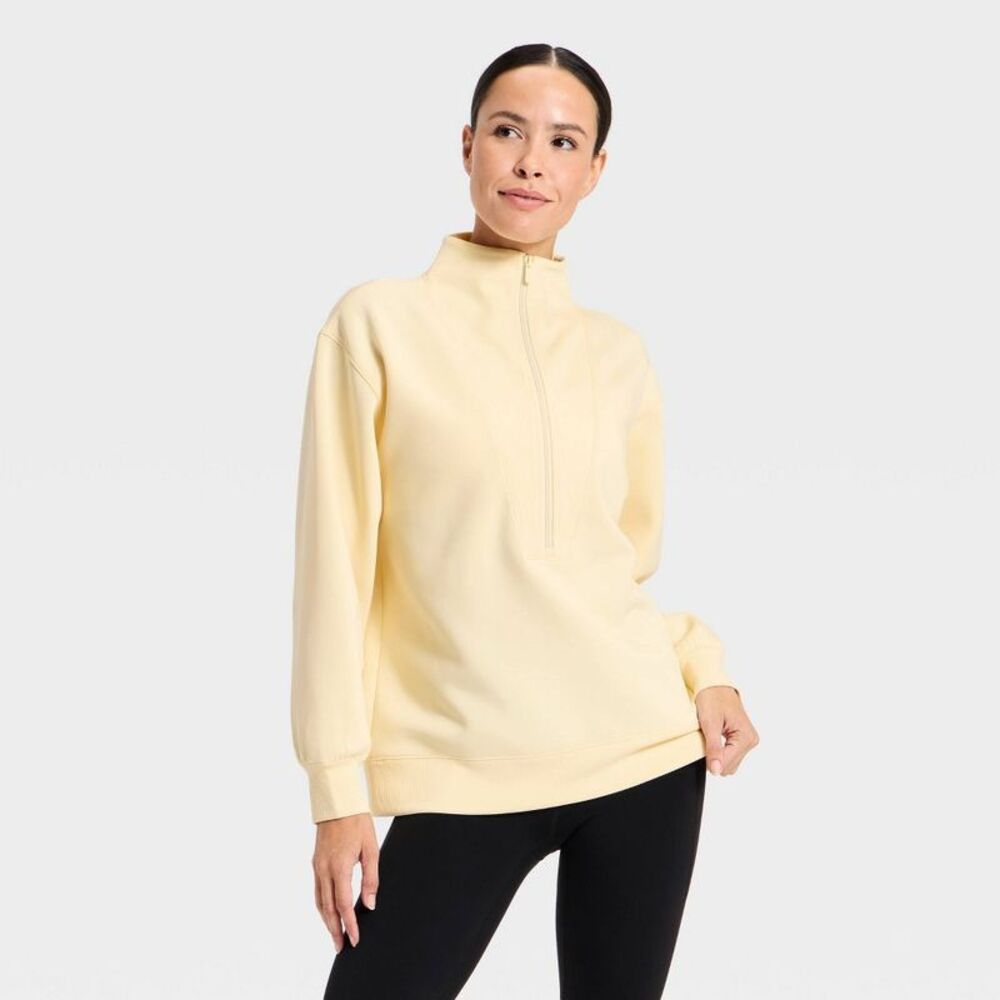all in motion Pale Yellow Quarter-Zip Sweatshirt